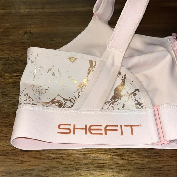 SHEFIT Pink Sports Bra High-Impact Support 4 Luxe - Picture 2 of 14